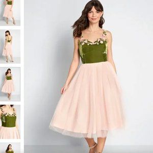 HTF Modcloth Collectif Rose Garden Swing Dress Prom Fairy UK 18 US 14 L-XL